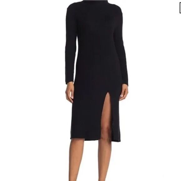 ABOUND Dress Ribbed Long Sleeves Mock Turtleneck Black - Picture 3 of 3